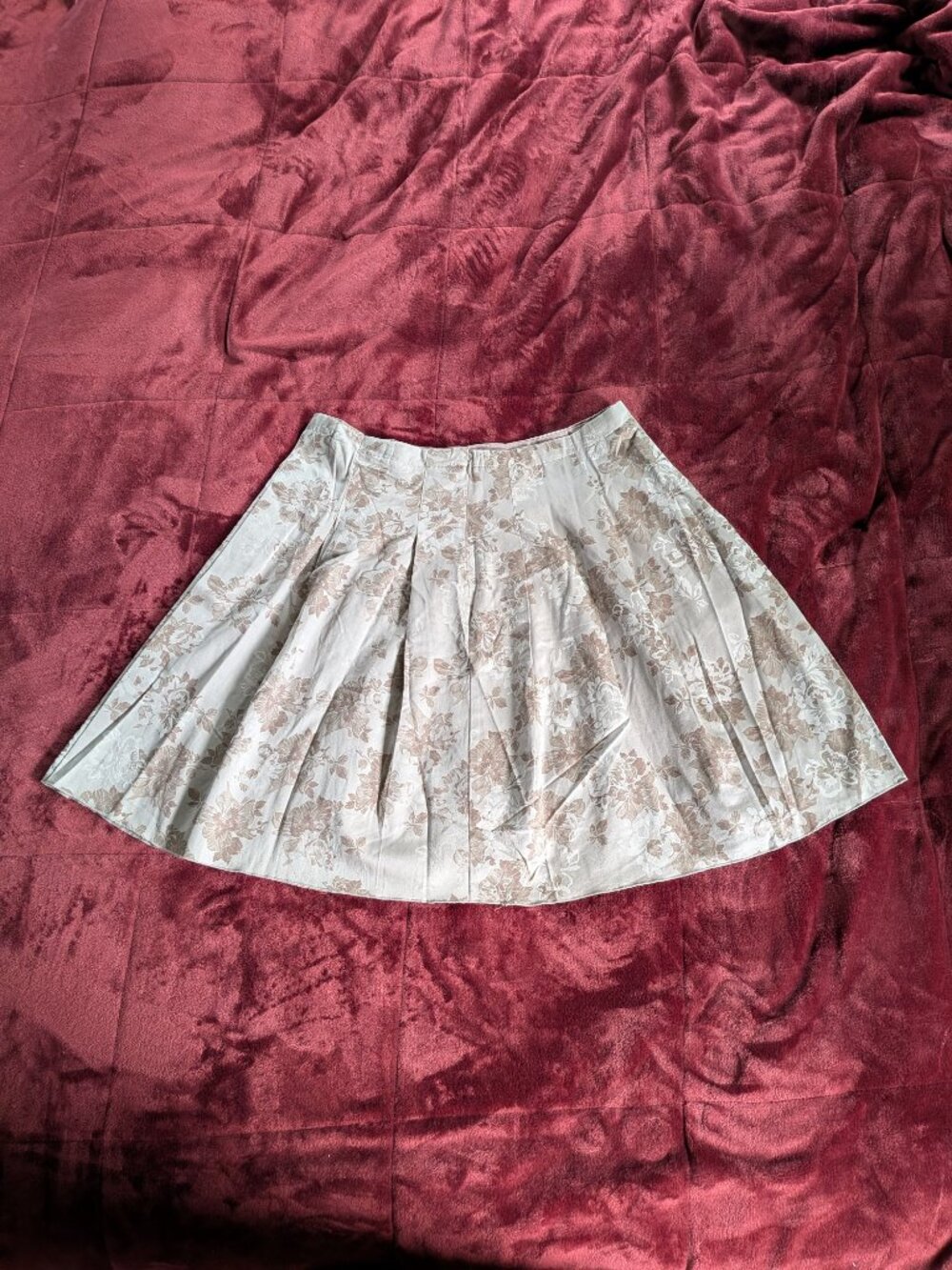 Vintage 90s New York & Company Floral Pleated Cotton Skirt Size 14